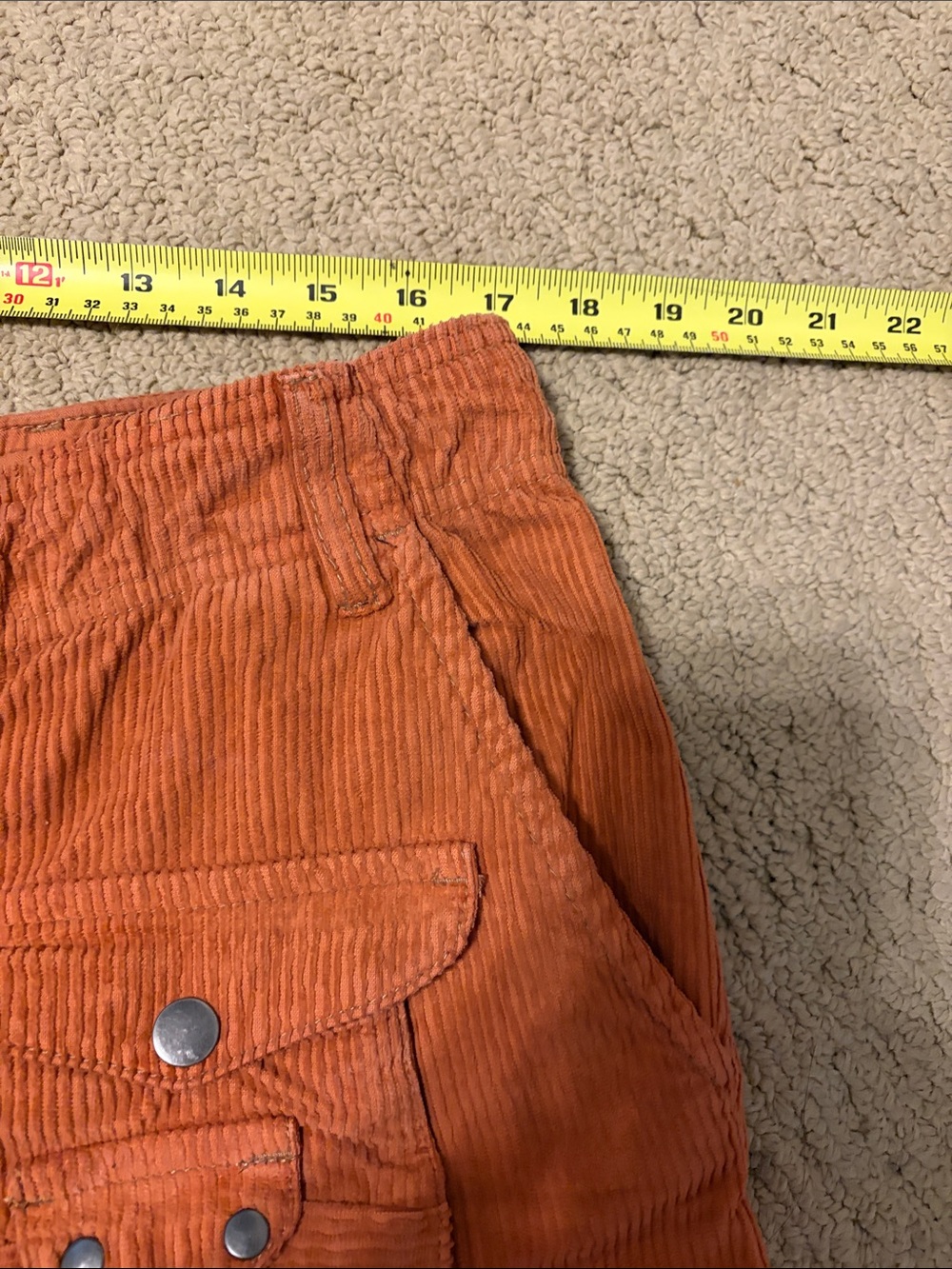 Free People Tahiti Cargo Pants—Orange Corded - Picture 6 of 11